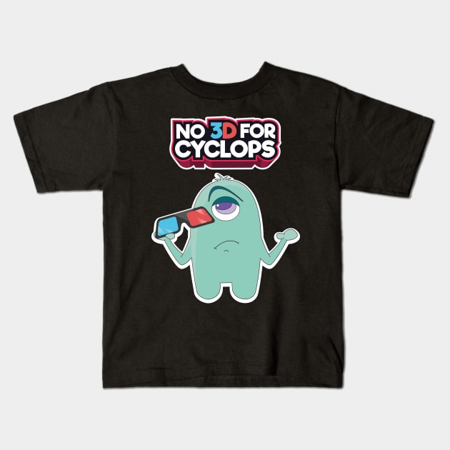 Comic 3D Glasses Zyklop Cinema Film Comic Gift Kids T-Shirt by MrTeee